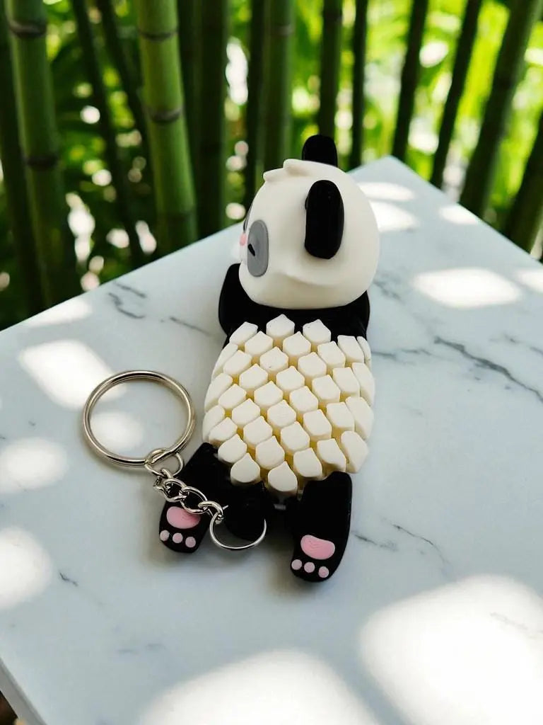 Amanda the Panda Keychain β Flexible Multicolor Panda Fidget Toy, Cute Animal Accessory for Keys, Backpacks, Gifts, Stocking Stuffers - ADHD 3rd Prints