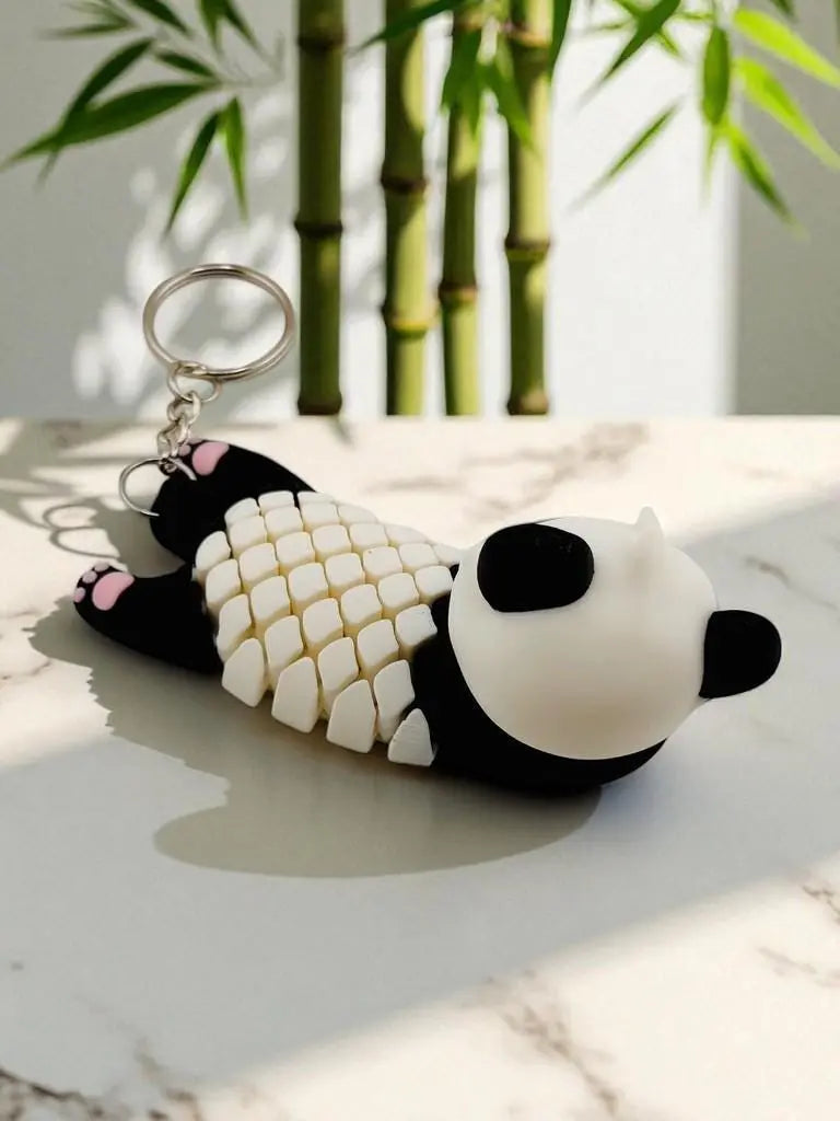 Amanda the Panda Keychain β Flexible Multicolor Panda Fidget Toy, Cute Animal Accessory for Keys, Backpacks, Gifts, Stocking Stuffers - ADHD 3rd Prints