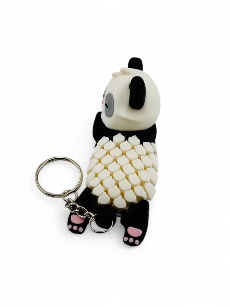 Amanda the Panda Keychain β Flexible Multicolor Panda Fidget Toy, Cute Animal Accessory for Keys, Backpacks, Gifts, Stocking Stuffers - ADHD 3rd Prints