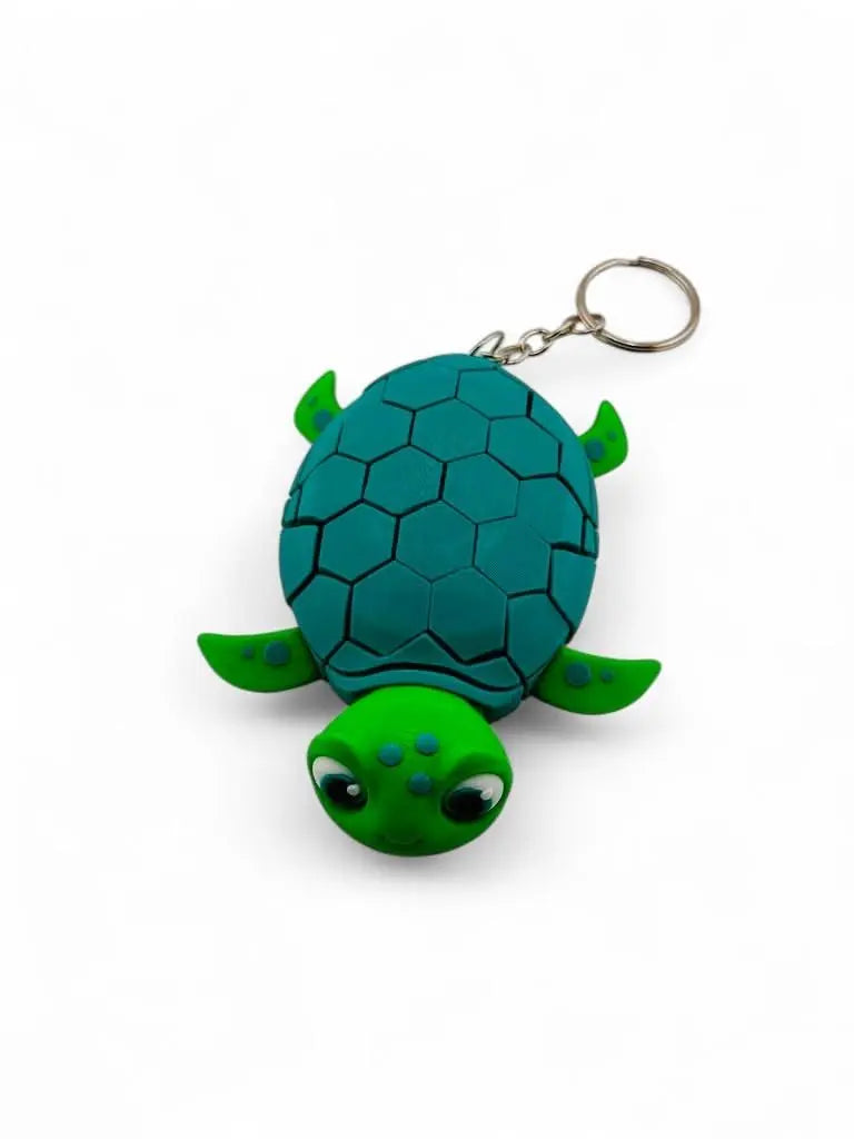 Myrtle the Turtle Keychain – Flexible Sea Turtle Fidget Toy - Cute Ocean Animal Zipper Pull & Gift for Kids, Backpacks, or Key Rings - ADHD - 3rd Prints