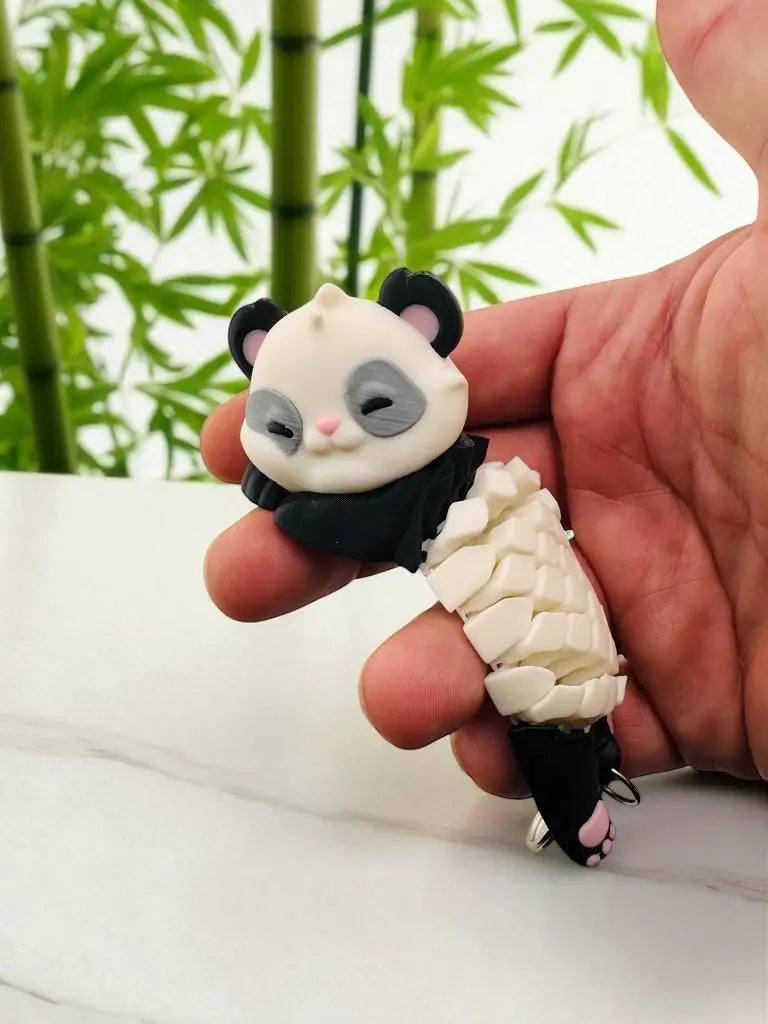 Amanda the Panda Keychain β Flexible Multicolor Panda Fidget Toy, Cute Animal Accessory for Keys, Backpacks, Gifts, Stocking Stuffers - ADHD 3rd Prints