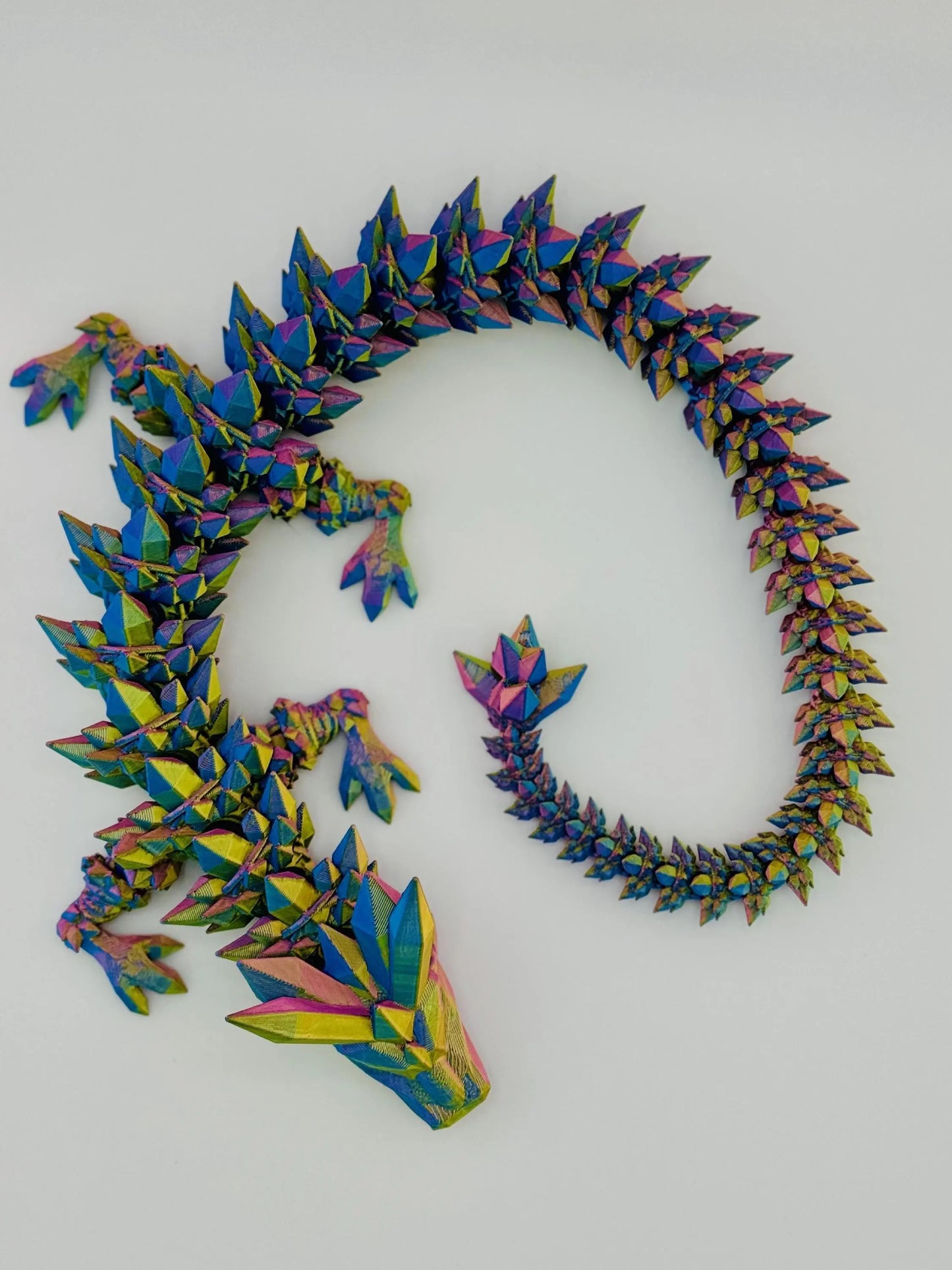 Crystal Dragon – Articulated Flexi Dragon Fidget Toy | 3D‑Printed Desk Pet & Gift | Licensed Cinderwing3D Model 3rd Prints