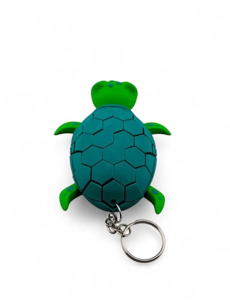 Myrtle the Turtle Keychain – Flexible Sea Turtle Fidget Toy - Cute Ocean Animal Zipper Pull & Gift for Kids, Backpacks, or Key Rings - ADHD - 3rd Prints