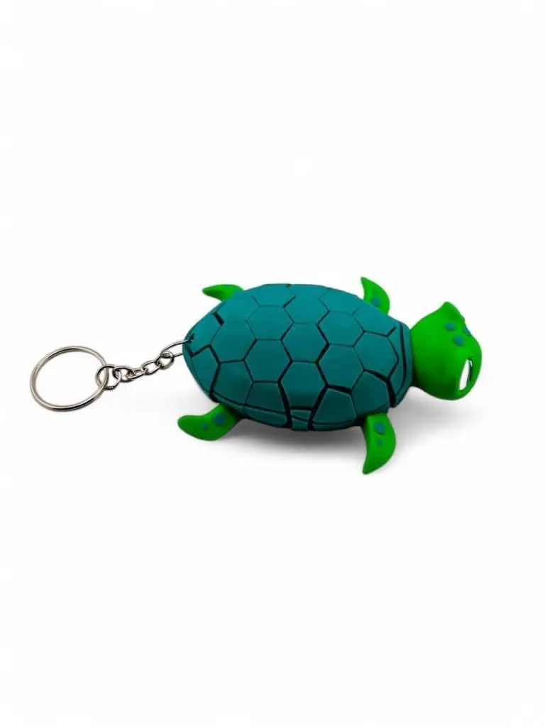Myrtle the Turtle Keychain – Flexible Sea Turtle Fidget Toy - Cute Ocean Animal Zipper Pull & Gift for Kids, Backpacks, or Key Rings - ADHD - 3rd Prints