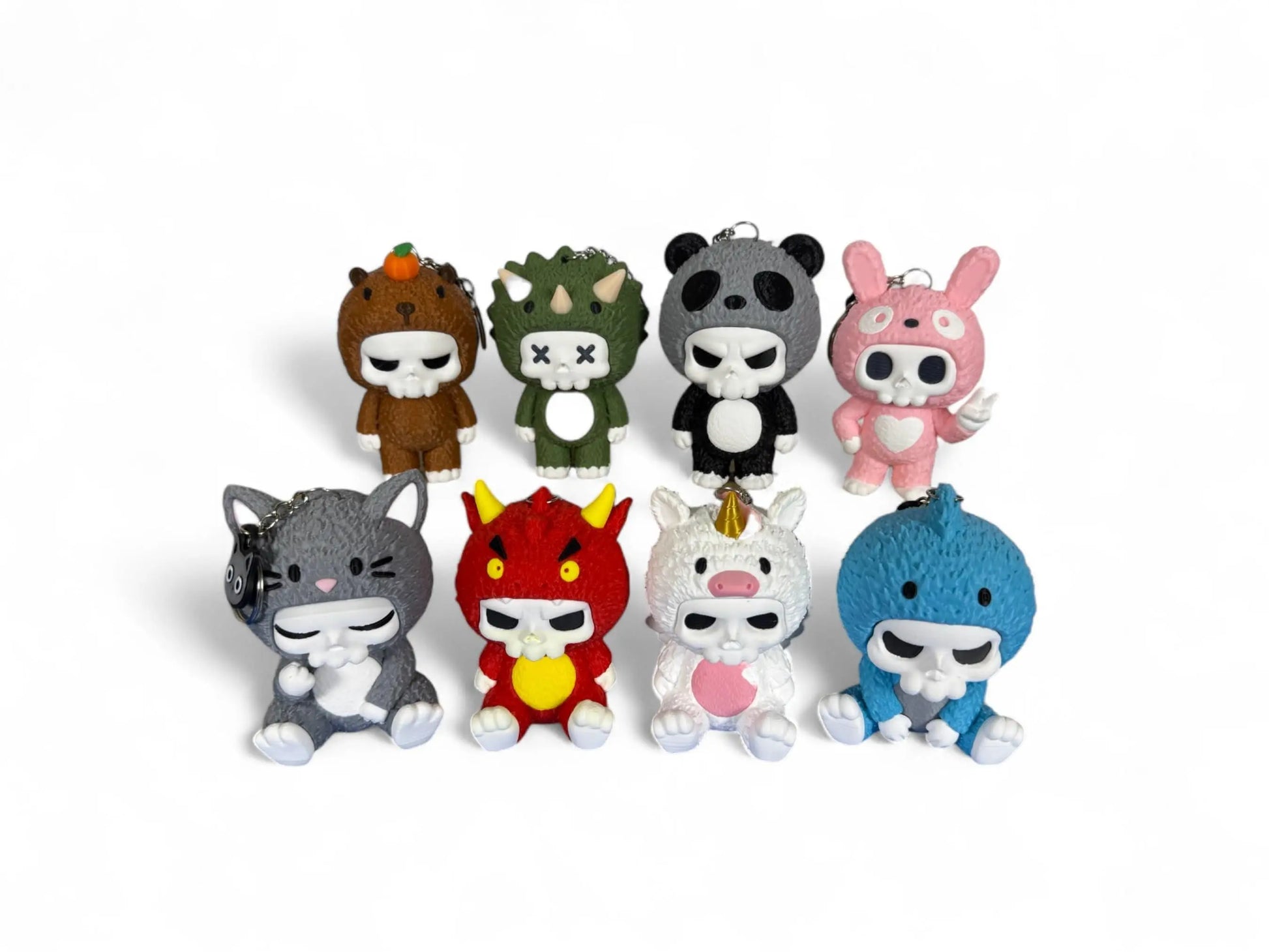Skubbies Skeleton Keychain Figures | Cute Costume Collectibles | Backpack Accessories, Chibi Inspired Toys - 3rd Prints