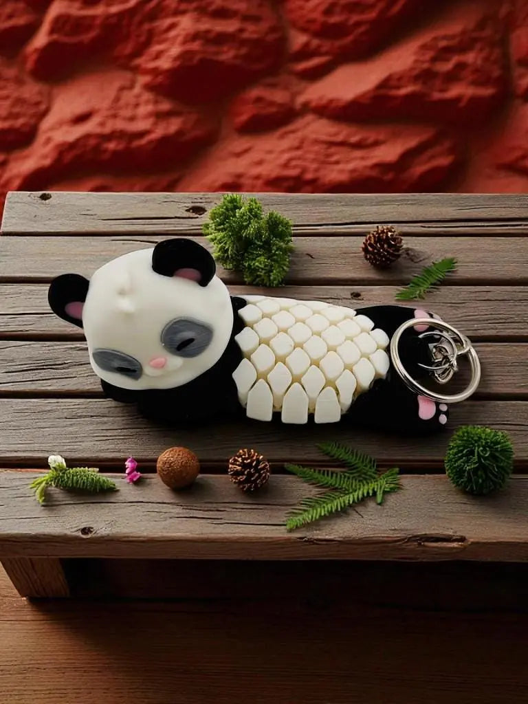 Amanda the Panda Keychain – Flexible Multicolor Panda Fidget Toy, Cute Animal Accessory for Keys, Backpacks, Gifts, Stocking Stuffers - ADHD 3rd Prints