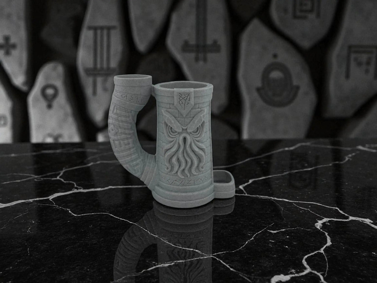 Cthulhu Dice Tower with Drink Holder – DnD Dice Roller & 12oz Can Cozy – Gothic Lovecraftian Tabletop Gaming Gift for Dungeon Master - 3rd Prints